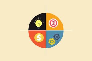 Company strategy development from business. concept of success and business target , project management vector