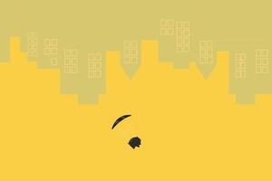 Piggy Bank Floating Down with black Parachute. financial saving vector
