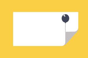 Curl corner of white paper on yellow background vector