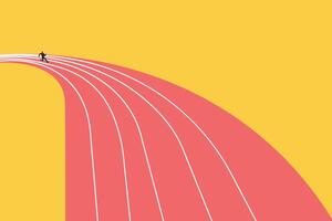 Businessman follow a path for business opportunities. visionary leadership different business routes. Symbol of ambition, motivation and long road ahead vector