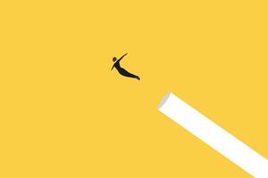 Ambition concept with businessman jump to get Success. achievement and motivation business symbol vector
