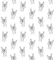 Seamless pattern of white sketch rock sign vector