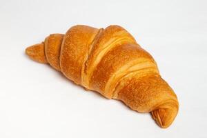 Fresh croissants isolated on white background. photo