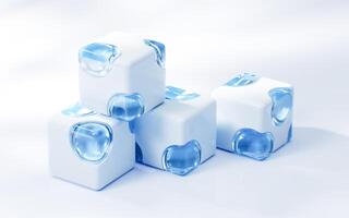 Abstract cartoon style cube, 3d rendering. photo