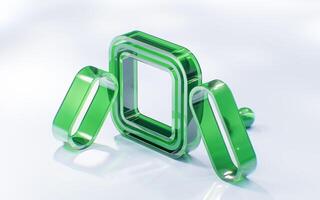 Abstract transparent glass geometry background, 3d rendering. photo