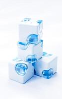 Abstract cartoon style cube, 3d rendering. photo