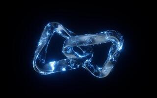 Abstract curve geometry with flowing particles, 3d rendering. photo