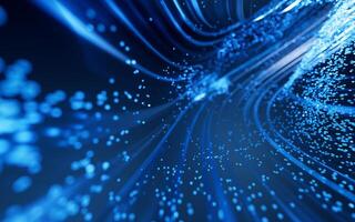Flowing digital lines with cyberspace background, 3d rendering. photo