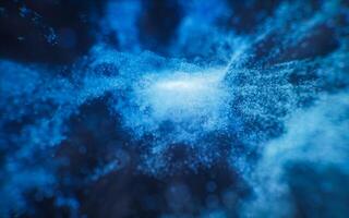 Fantastic dense flowing particles background, 3d rendering. photo