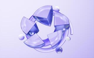 Abstract glass geometry background, 3d rendering. photo