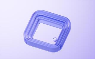 Abstract transparent glass geometry background, 3d rendering. photo