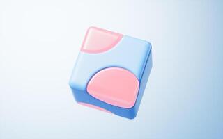 Abstract cartoon style cube, 3d rendering. photo