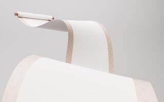 Blank Chinese ancient reel banner, 3d rendering. photo