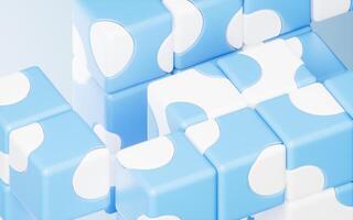 Abstract cartoon style cube, 3d rendering. photo