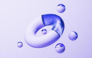 Abstract torus shape glass geometry, 3d rendering. photo