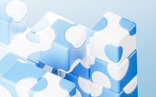Abstract cartoon style cube, 3d rendering. photo