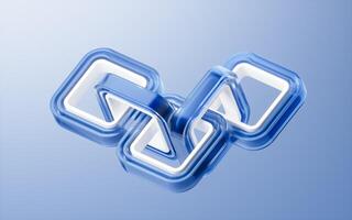 Abstract transparent glass geometry background, 3d rendering. photo