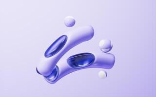 Abstract cartoon geometries background, 3d rendering. photo