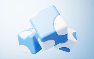 Abstract cartoon style cube, 3d rendering. photo
