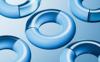 Abstract torus shape glass geometry, 3d rendering. photo