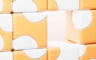 Abstract cartoon style cube, 3d rendering. photo