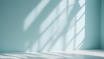 empty room with windows shadow on wall photo