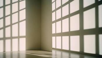 empty room with windows shadow on wall photo