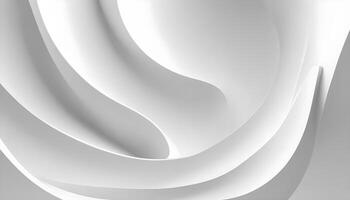White 3D curve abstract background, wallpaper, copy space photo