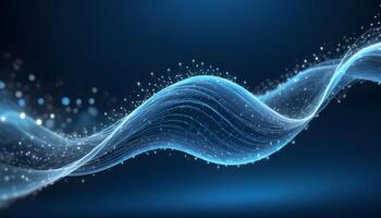 3D wave curve abstract background with lights and bokeh, wallpaper photo