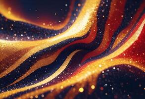 3D wave curve abstract background with lights and bokeh, wallpaper photo