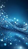 3D wave curve abstract background with lights and bokeh, wallpaper photo