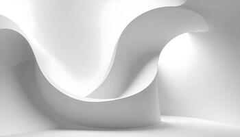 White 3D curve abstract background, wallpaper, copy space photo