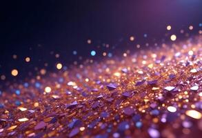 3D wave curve abstract background with lights and bokeh, wallpaper photo