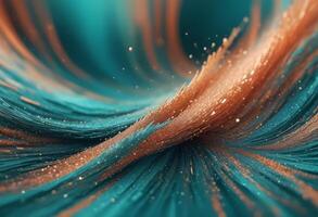 3D wave curve abstract background with lights and bokeh, wallpaper photo