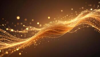 3D wave curve abstract background with lights and bokeh, wallpaper photo
