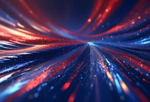 3D wave curve abstract background with lights and bokeh, wallpaper photo