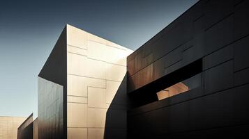 asymmetrical composition of modern architecture photo