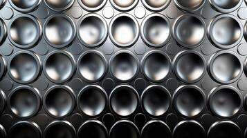3D Render metallic background with holes pattern photo