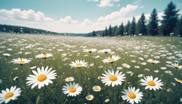 campo de margaritas fondo, Copiar espacio foto