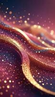 3D wave curve abstract background with lights and bokeh, wallpaper photo