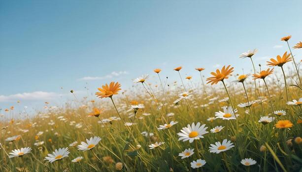 campo de margaritas fondo, Copiar espacio foto