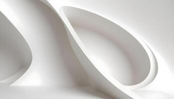 White 3D curve abstract background, wallpaper, copy space photo