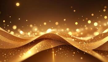 3D wave curve abstract background with lights and bokeh, wallpaper photo