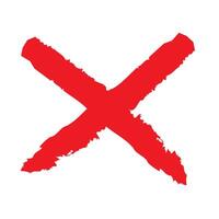 Red cross x icon. no wrong symbol. delete or false, vote sign. Red X on white background. vector