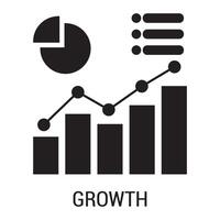 Growing graph icon. Chart sign and symbol. diagram icon Financial earnings analytics icon for apps and websites vector