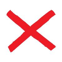Red cross x icon. no wrong symbol. delete or false, vote sign. Red X on white background. vector