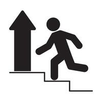 career icon set in black style. man climbs up the career ladder Stairs icon suitable for UI designs vector