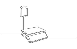 Continuous line drawing classic kitchen scale concept, Continuous Line Drawing Of Law Balance And Scale Of Justice, vector