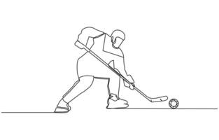 Hockey stick line continuous drawing . Hockey stick line continuous drawing vector