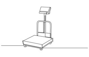 Continuous line drawing classic kitchen scale concept, Continuous Line Drawing Of Law Balance And Scale Of Justice, vector